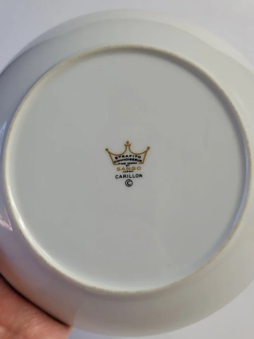 FOUR Sango Carillon Soup Bowls White Gold Berries Platinum Leaves
